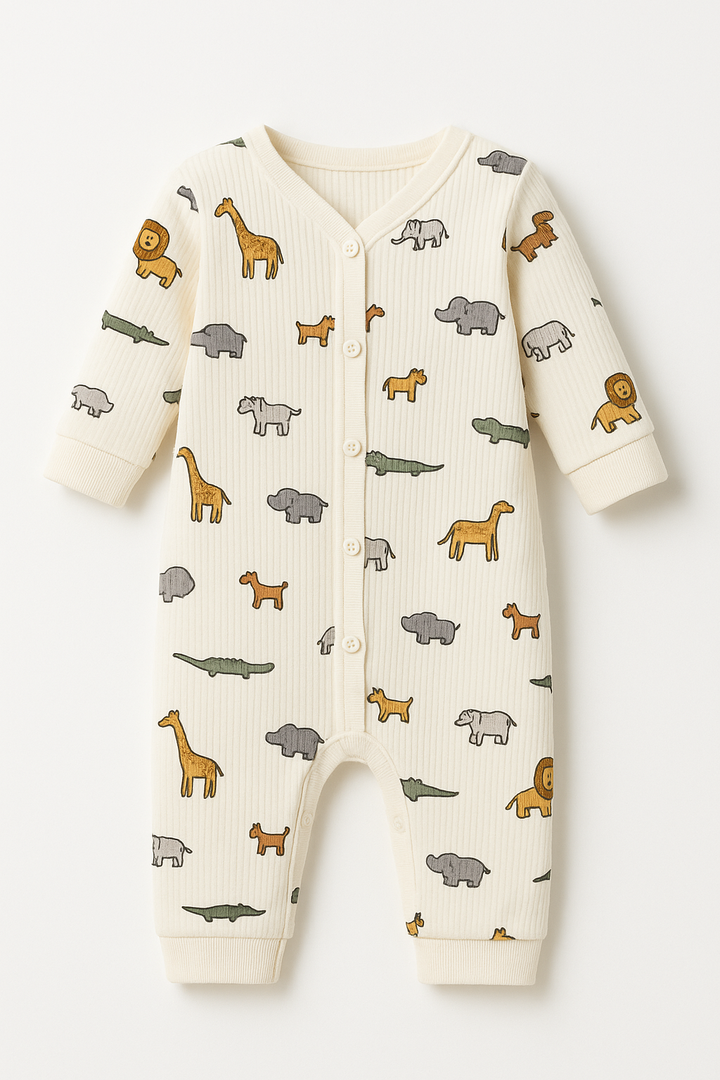 Safari Pattern Baby Onesie Unisex Organic Cotton