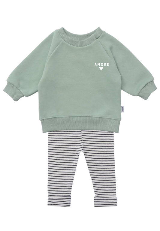 2-piece set with "amore" sweatshirt and leggings