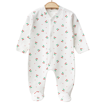 Cherry Imprinted Baby Romper