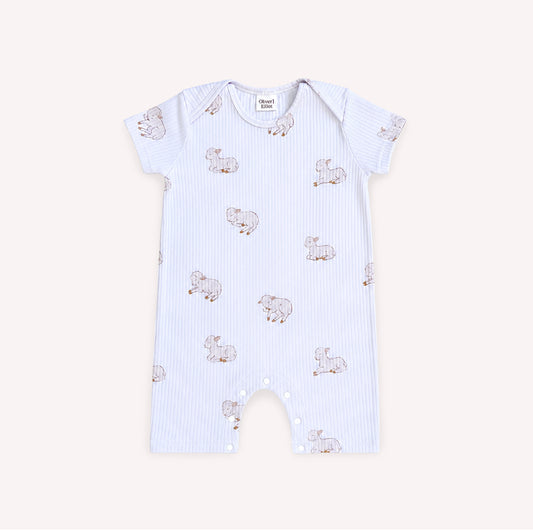 Little Lamb Ribbed Romper