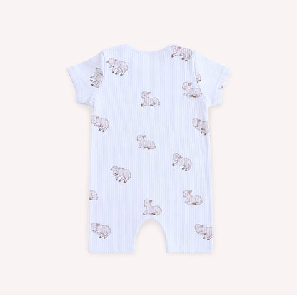 Little Lamb Ribbed Romper