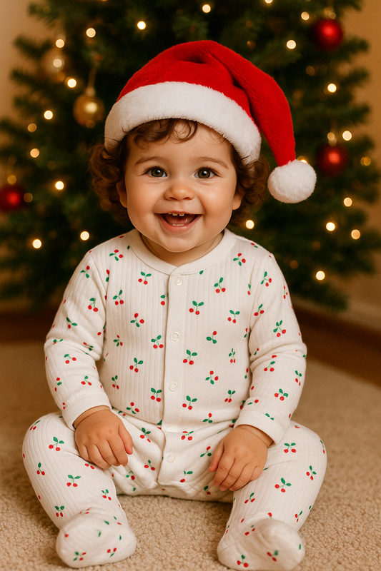 Cherry Imprinted Baby Romper